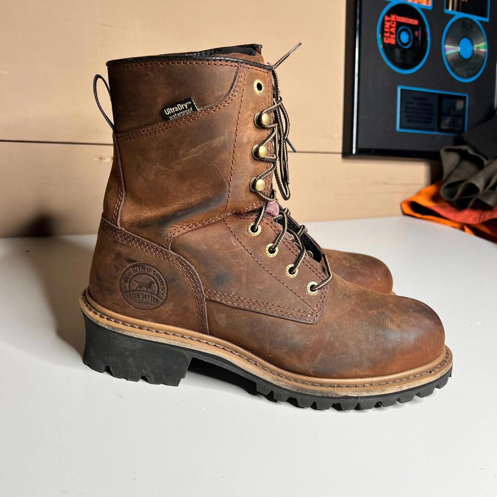 Irish Sette Waterproof & Insulated Leather Safety Toe Boot Mens Size 9